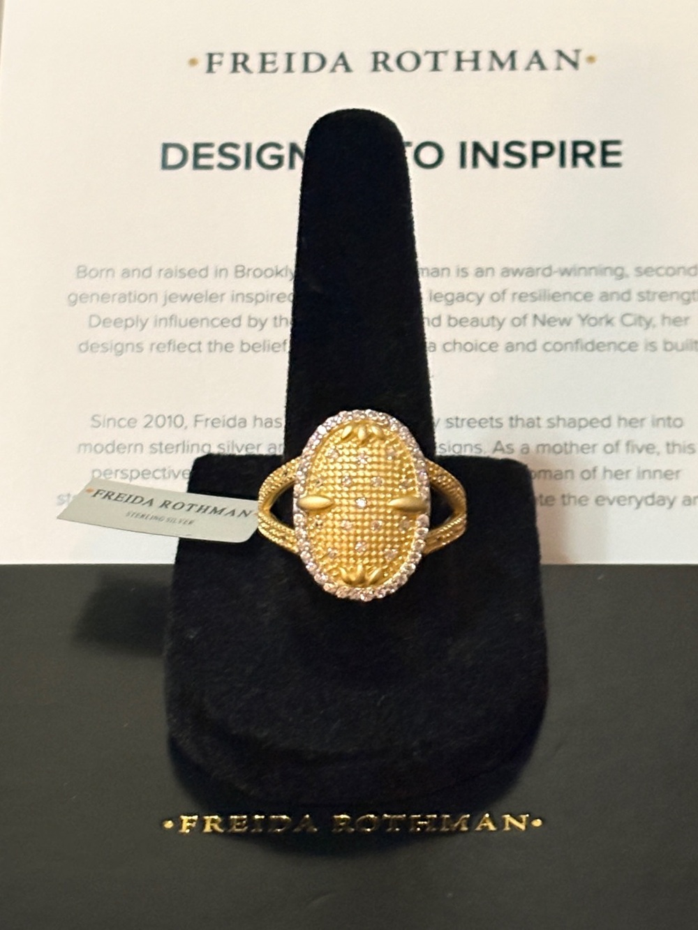 NWT- FREIDA Rothman Statement Ring NEW DESIGN $295 size 8